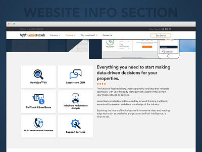 LeaseHawk.com Product Section product section ui design website website content