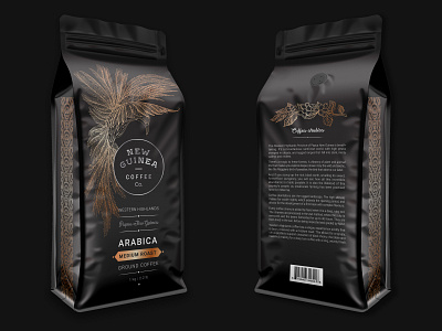 New Guinea Coffee branding coffeebrand coffeepackage design illustration logo packagedesign typography