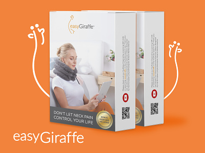 easyGiraffe: logo & packaging design brandidentity giraffe healthdevice logodesign logos necktrictiondevice package package design packagingdesign