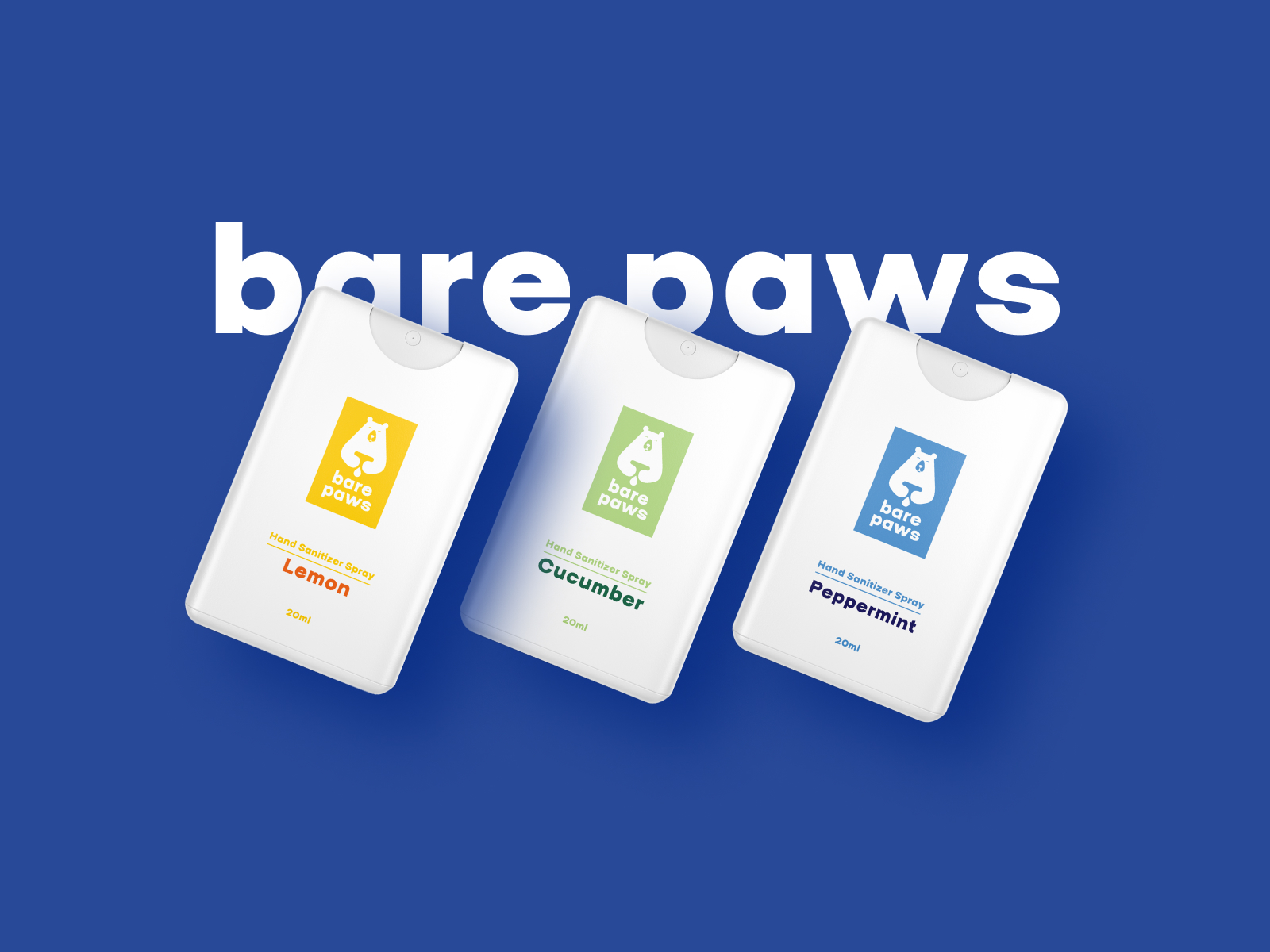Bare Paws Poсket Sanitizer: logo and packaging design by nome