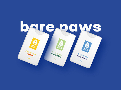 Bare Paws Poсket Sanitizer: logo and packaging design bare barepaws bearlogo coronovirus covid19 graphicdesign logodesign packagingdesign pocketsanitizer sanitizer