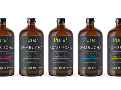 PURE | logo & package design bavarage branddesign design graphicdesign illustration kombucha labeldesign logo logodesign package packagedesign packagingdesign pure