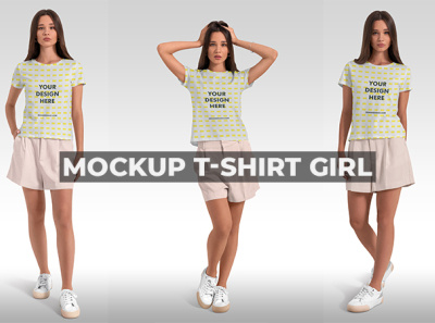 Best 3 Premium Mockup T-shirt Girl Free Download free t shirt mockups graphic design