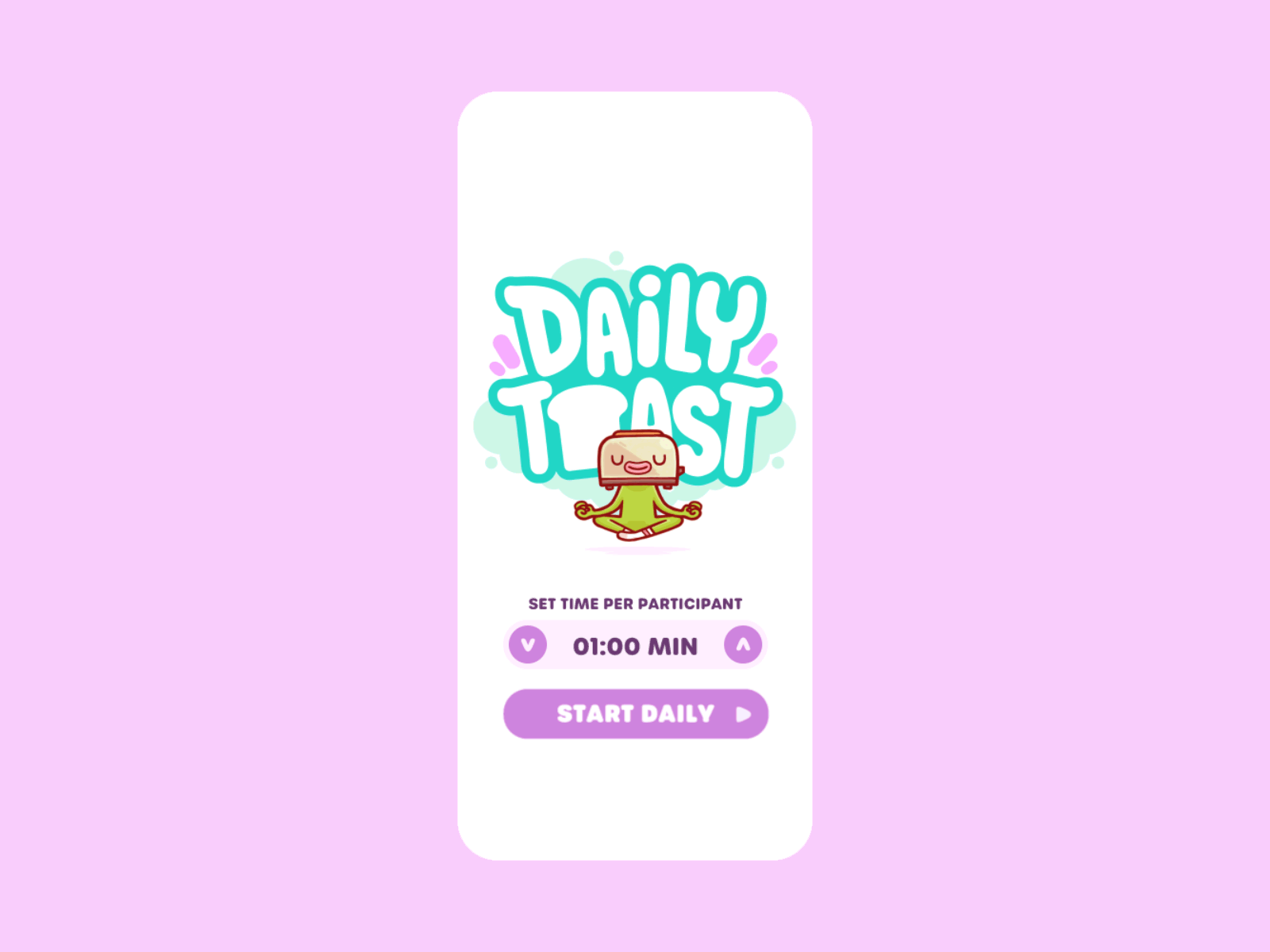 Daily Toast Menu animation cartoon illustration scrum timer toast ui