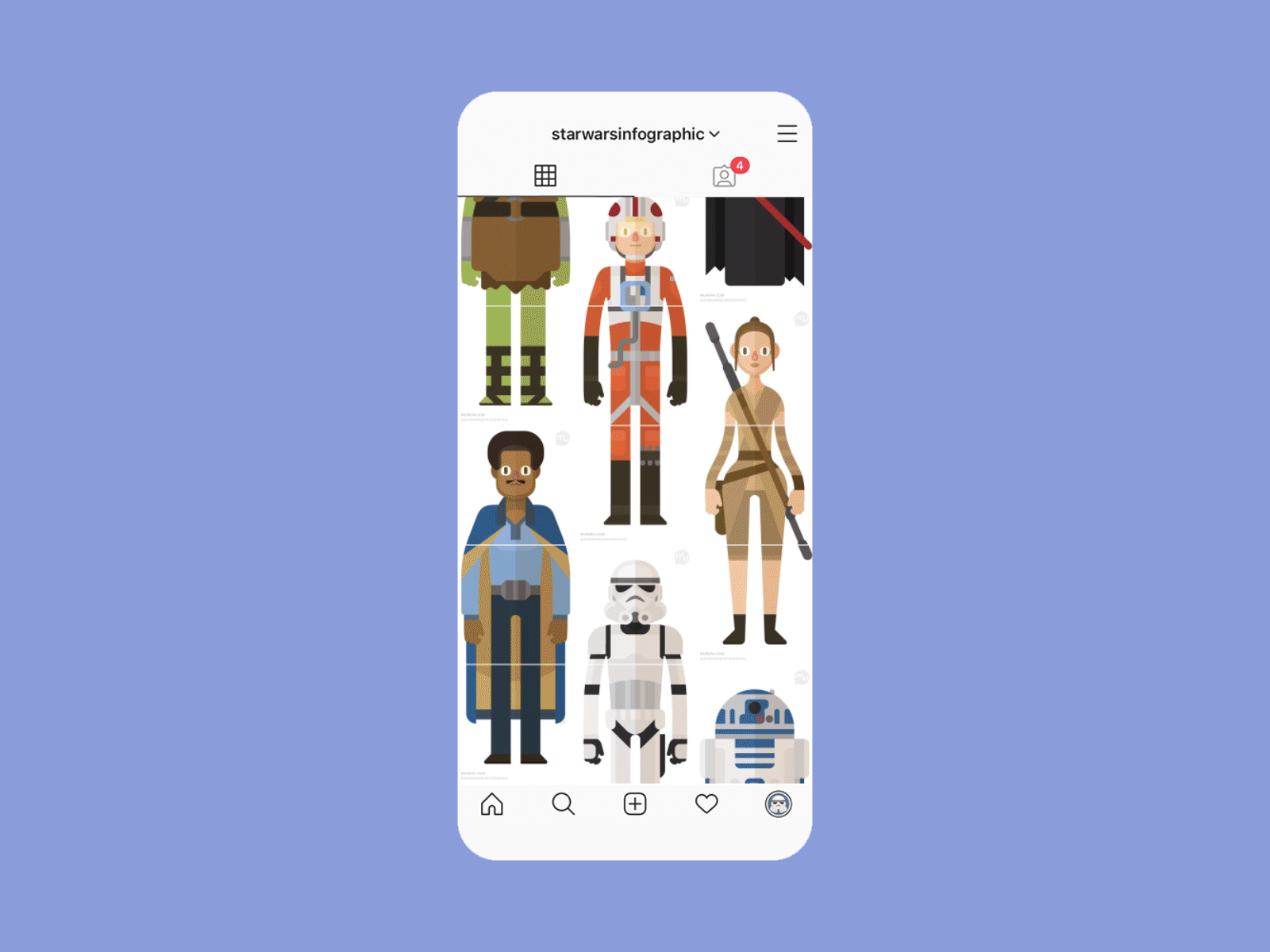 @StarWarsInfographic Feed 2d cartoon character design flat design illustration instagram star wars star wars art vector art