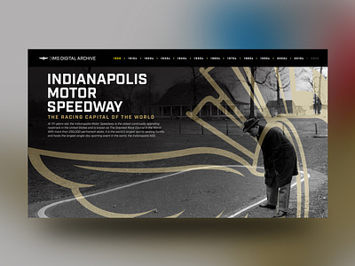 Indianapolis Motor Speedway Digital Archive Landing Page branding design indy 500 indycar landing page landing page design landingpage motorsport web webdesign website
