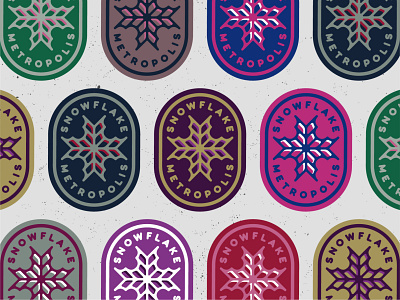 Snowflake Metropolis - Badge Variation colour palette colour scheme design designer designs illustration logo logo design logodesign logos minimalism minimalist minimalistic snowflake winter