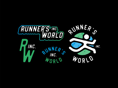 Runner's World INC. - Logo Suite design designer illustration logo logo design logodesign logos logotype minimalism minimalist minimalistic run runner runners running running app typeface wordmark wordmark logo