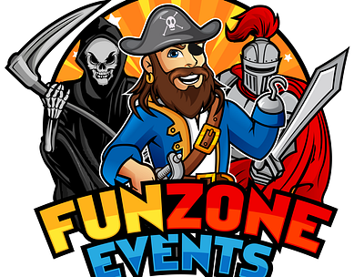 Funzone event logo illustration logo logodesign logodesign adobeillustrator