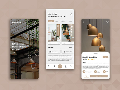 Mobile UI - Decor Shop app ui application design ecommerce app design graphic design mobile design mobile ui design responsive design ui ui design web design