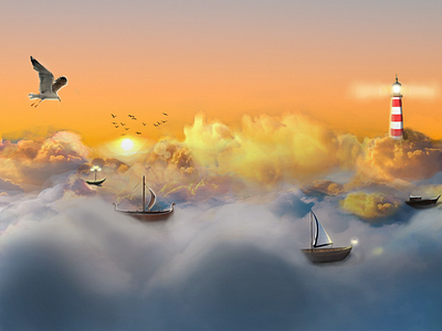 Artwork abstract artwork cloud composition editing editorial illustration illustraion illustration ocean photoshop