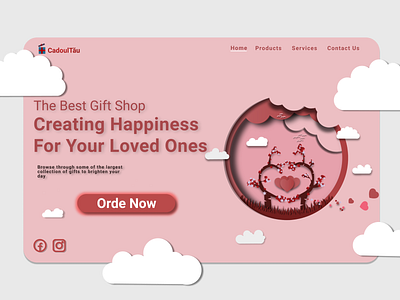 GiftForYou WebPage 3d composition design designs gift illustration ilustrator love papercut site site design uiux web web design webdesign website website design