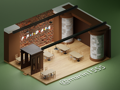 Restaurant/Fastfood 3d 3d animation 3d art 3d artist 3dmodel blender blender3d blender3dart composition inspiration inspo modeling new restaurant work