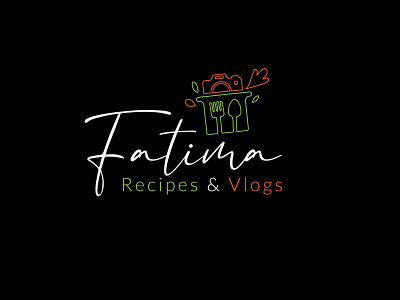 Fatima Recipe & vlog branding design illustration logo mockup typography vector