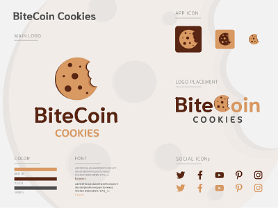 Bite Coin Cookies brand guideline branding color pallete design illustration logo mockup typography vector