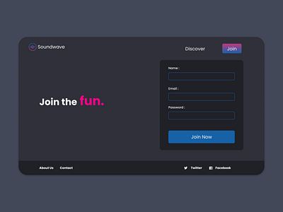 SoundWave - Feel the music(part3 - Sign Up Page) design music signup ui ux web