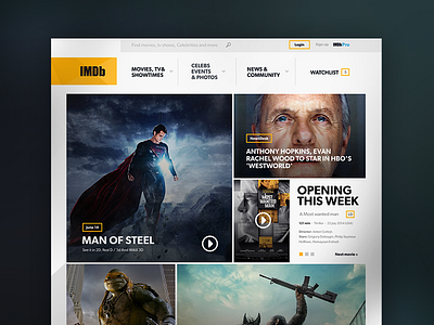 IMDB - Redesign design flat imdb interface minimal modern redesign ui ux web