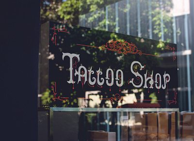 Tattoo shop logo desgih branding design logo mockup typography vector victorian