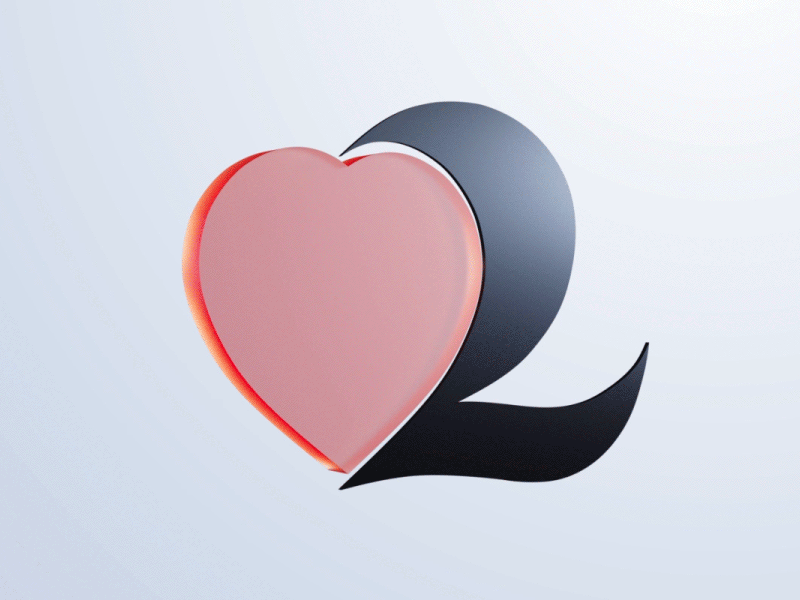 2❤️ 1 2 3 4 5 6 7 8 9 0 3d animation art branding friends heart icon logo logo animation logomarca logotipo logotype love marca type typography