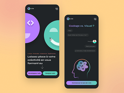 Code VS Design 3d 3d illustration app app design branding france gradient home page mobile app paris purple ui ux web design web designer webdesign