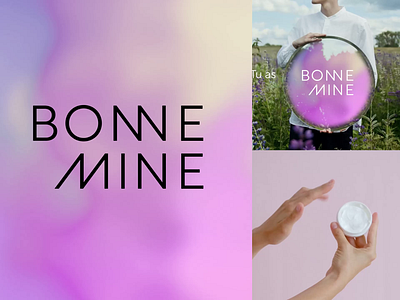 BONNE MINE animation beauty beauty product bonne mine brand identity branding color cosmetic cosmetics cosmetology gradient logo logotype modern packaging paris skin care skincare typography web site beauty