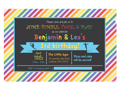 Gymnastics Bday Invite