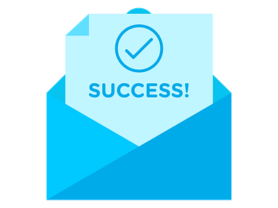 Success message graphic checkmark clean envelope flat letter message minimal submit success