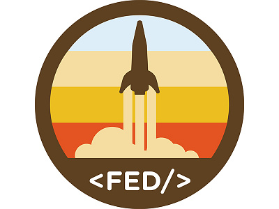 Fed Team Badge badge code flat flying jet rocket rocket ship space takeoff