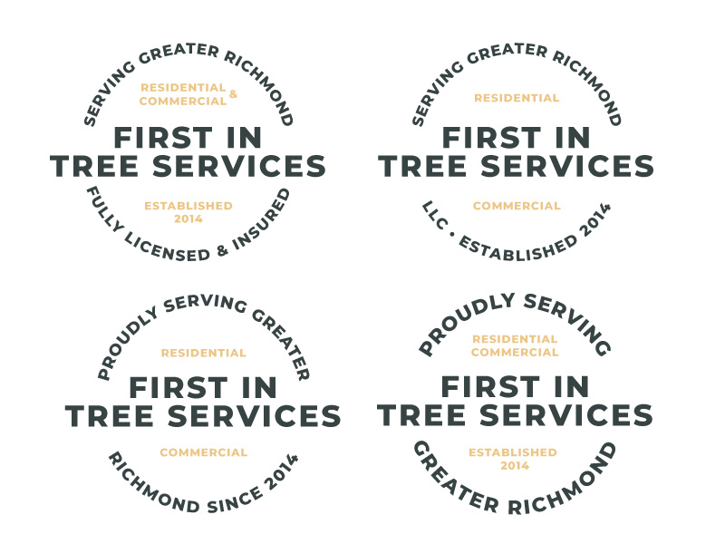 Text Only Badge text branding circle logo logo trees text only badge