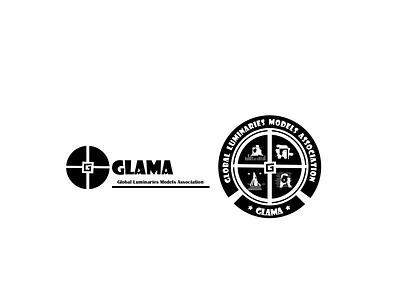 GLAMA (Global Luminaries Models Association) association logodesign models stamp