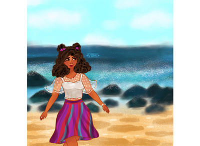 Beach Vibes beach character characterdesign characterillustration digitalart digitalillustration drawing graphicdesign illustration indianart indianartist indianwoman painting photoshop procreate procreate art procreateapp wacom tablet woman womanillustration