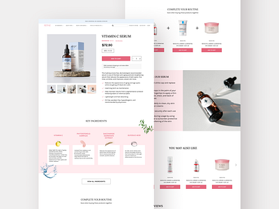 Skincare store product page design design figma mockup ui ui ux uiux web design