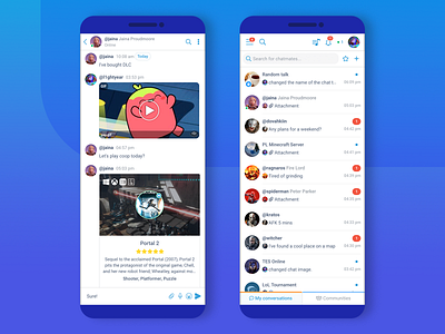 Plaify chats UI on smartphone chat layout messenger responsive responsive design responsive website ui
