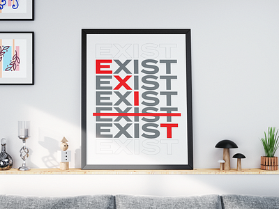 To Exist, or to Exit? design flat illustration minimal type type art type design typographic poster typography