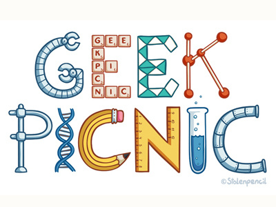 Geek picnic geek illustration logo nerd science