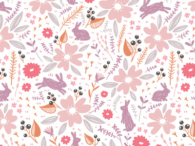 Bunny pattern background bunny floral pattern stolenpencil