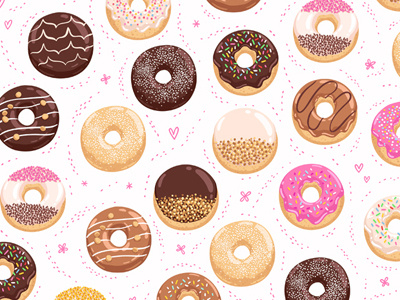 Donuts bakery donuts illustration pattern