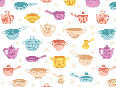 Kitchenware colorful kitchenware pattern