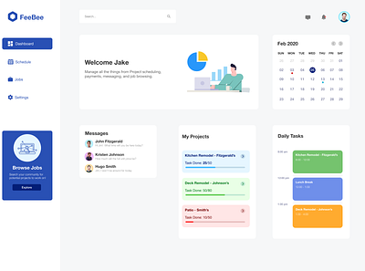 Pro Dashboard Home FeeBee dashboard ui figma home improvement react ui ui ux uidesign ux