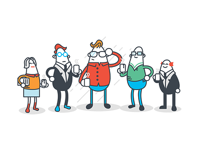 Characters created for a Marketing Site characters coffee illustration illustrator line art lines