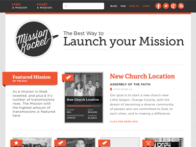 Mission Rocket Home Page missions orange rockets