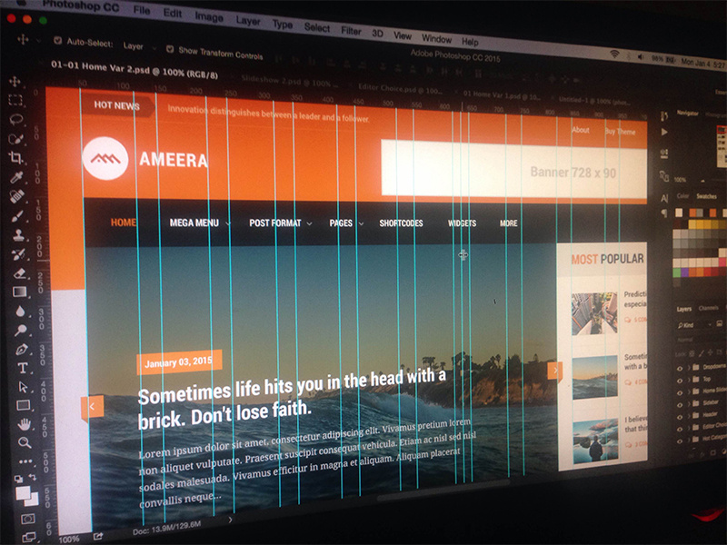 WIP - Responsive Blog and Magazine Template magazine blog responsive wordpress html template web psd