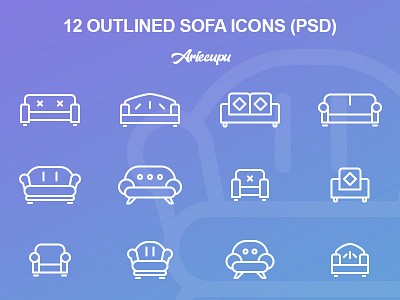 Outlined Sofa Icons