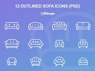 Outlined Sofa Icons