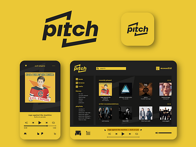 Daily Logo Challenge // #9 Streaming Music Startup - Pitch branding daily logo challenge logo pitch streaming streaming app streaming music ui