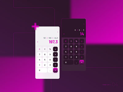 Calculator - Daily UI #004 adobe xd calculator dailyui dailyui004 design pink calculator pink neon lights ui design