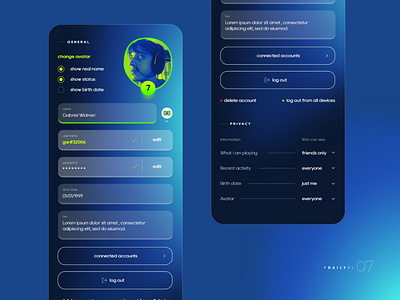 Settings - Daily UI #007 dailyui gaming app gaming settings screen ui ux design