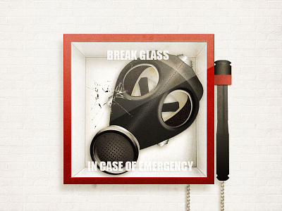 Break glass in case of emergency | Gas Mask gas mask glass illustrator photoshop