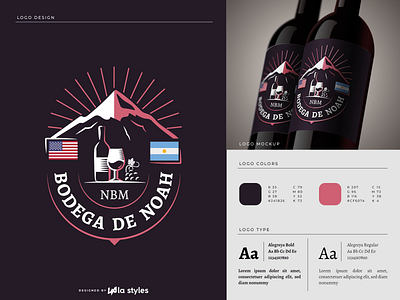 Bodega de Noah branding design flags illustration logo mountain vine