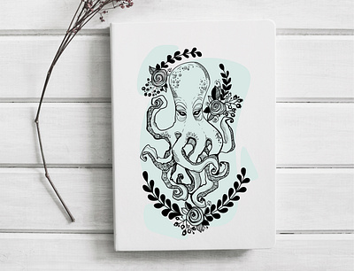 Octopuses love flowers too animal art design illustration illustrator line lineart ocean octopus print sticker sticker design vector vector art vector illustration visual design